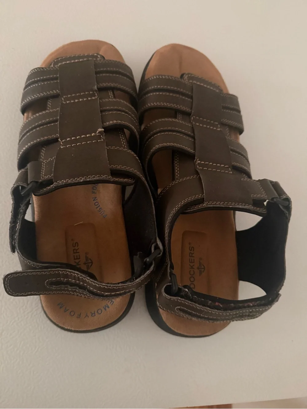 Dockers Brown Leather-Style Fisherman Sandals Men’s size 11